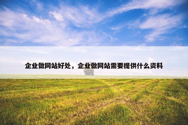 企业做网站好处，企业做网站需要提供什么资料