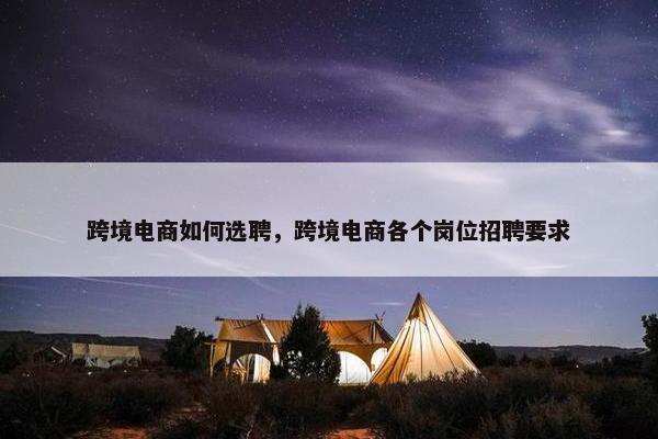 跨境电商如何选聘，跨境电商各个岗位招聘要求