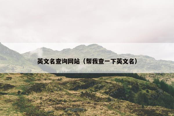 英文名查询网站（帮我查一下英文名）