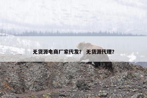 无货源电商厂家代发？ 无货源代理？