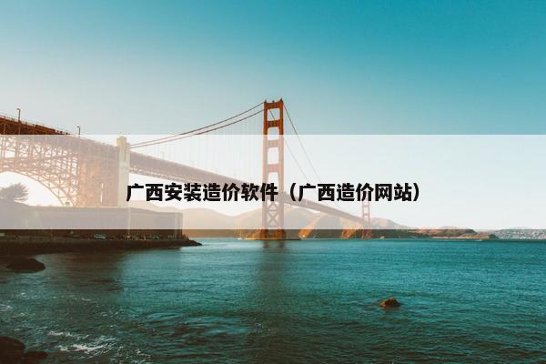 广西安装造价软件（广西造价网站）