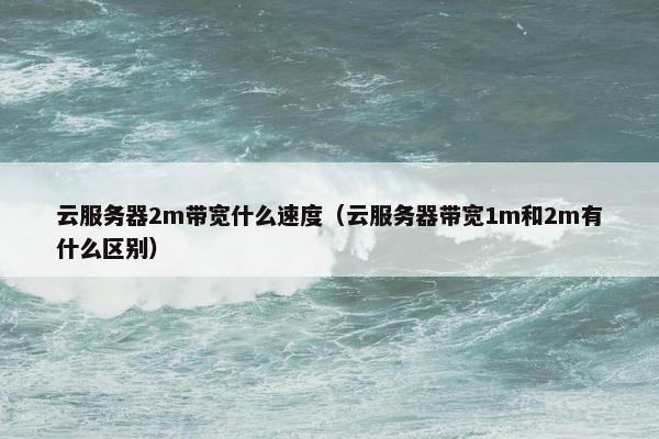 云服务器2m带宽什么速度（云服务器带宽1m和2m有什么区别）