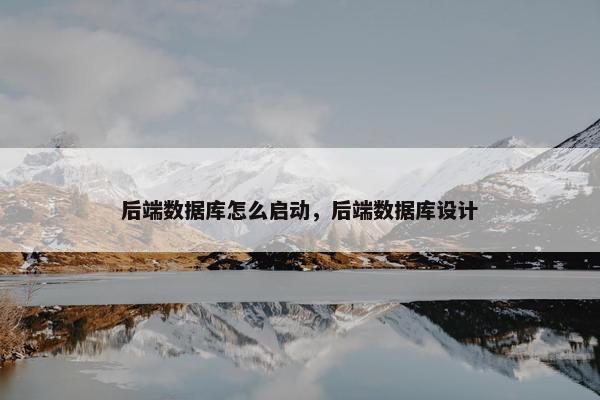 后端数据库怎么启动，后端数据库设计