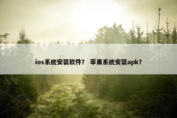 ios系统安装软件？ 苹果系统安装apk？