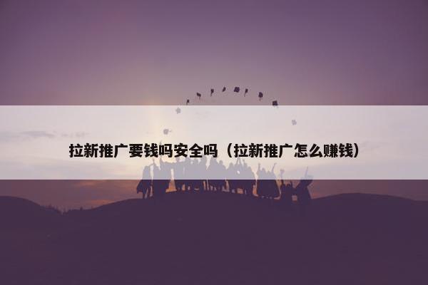 拉新推广要钱吗安全吗（拉新推广怎么赚钱）