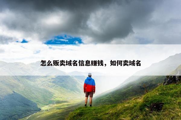 怎么贩卖域名信息赚钱，如何卖域名