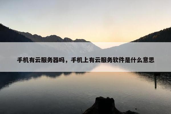 手机有云服务器吗，手机上有云服务软件是什么意思