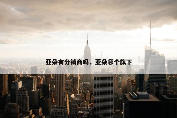 亚朵有分销商吗，亚朵哪个旗下