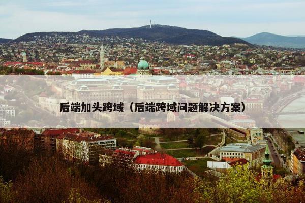 后端加头跨域（后端跨域问题解决方案）