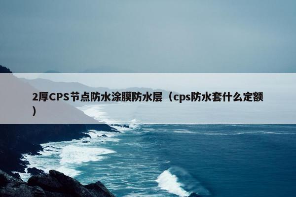 2厚CPS节点防水涂膜防水层（cps防水套什么定额）