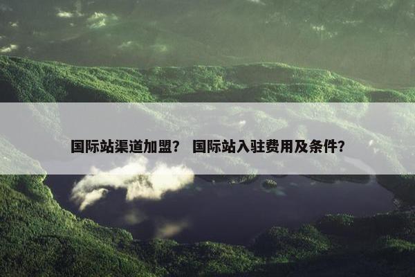 国际站渠道加盟？ 国际站入驻费用及条件？