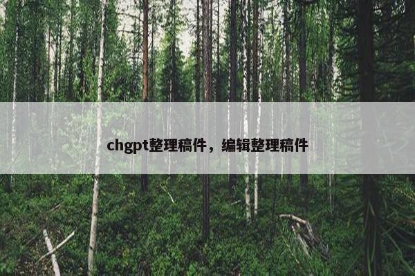 chgpt整理稿件，编辑整理稿件