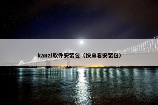 kanzi软件安装包（快来看安装包）