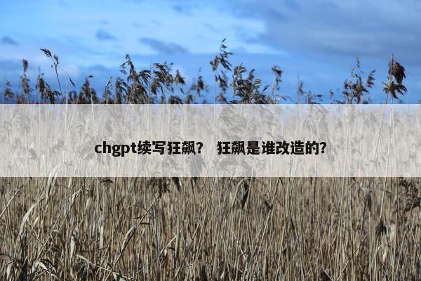 chgpt续写狂飙？ 狂飙是谁改造的？