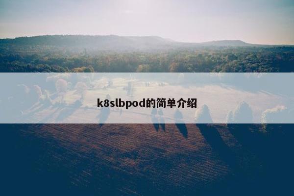 k8slbpod的简单介绍