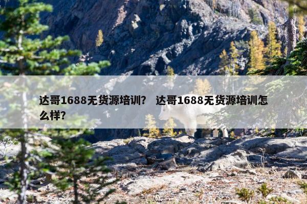 达哥1688无货源培训？ 达哥1688无货源培训怎么样？