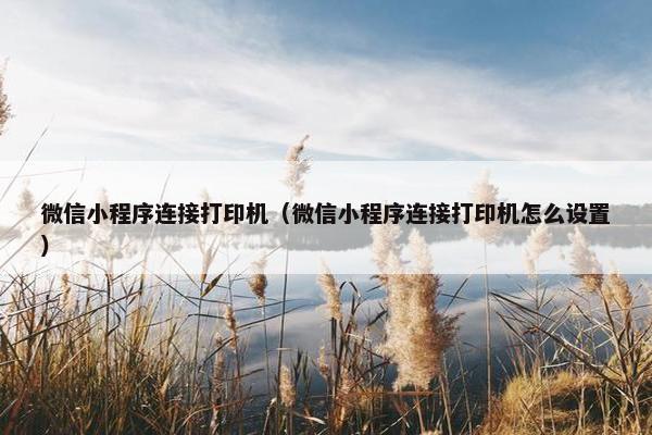 微信小程序连接打印机（微信小程序连接打印机怎么设置）