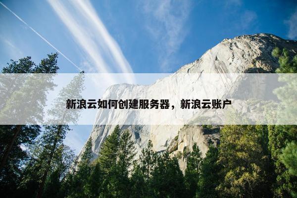 新浪云如何创建服务器，新浪云账户