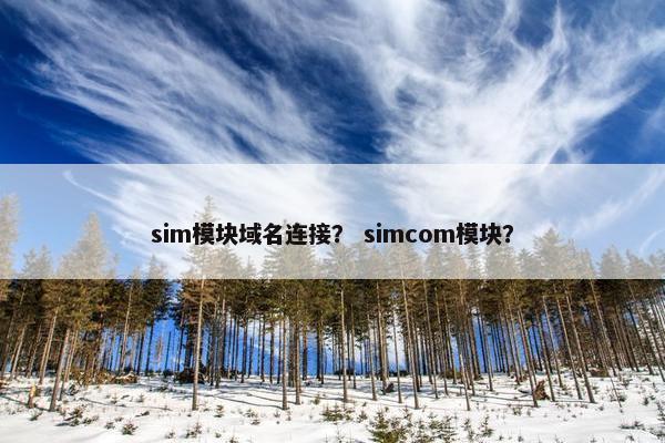 sim模块域名连接？ simcom模块？