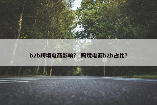 b2b跨境电商影响？ 跨境电商b2b占比？