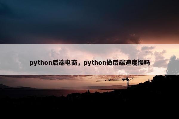 python后端电商，python做后端速度慢吗