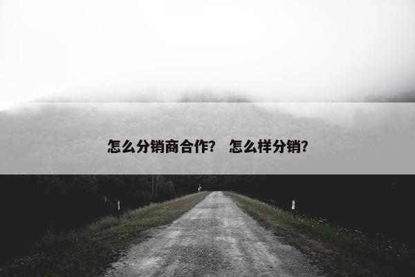 怎么分销商合作？ 怎么样分销？