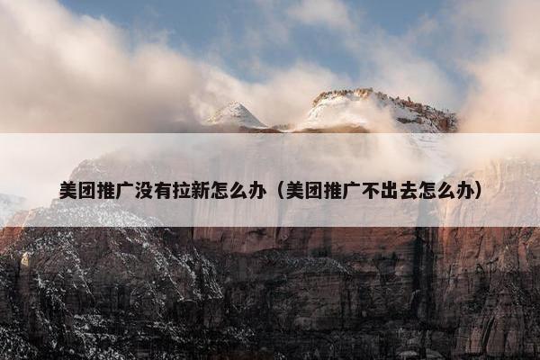 美团推广没有拉新怎么办（美团推广不出去怎么办）