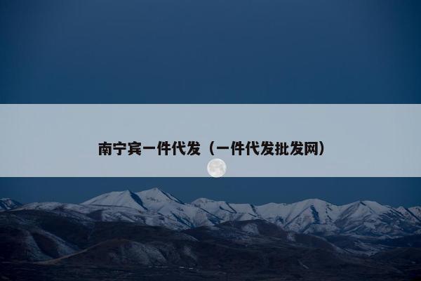 南宁宾一件代发（一件代发批发网）