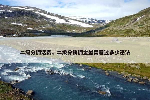 二级分佣话费，二级分销佣金最高超过多少违法