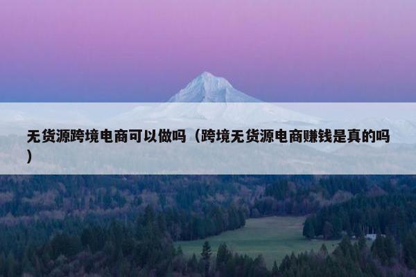 无货源跨境电商可以做吗（跨境无货源电商赚钱是真的吗）