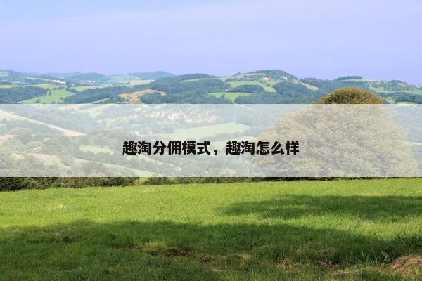 趣淘分佣模式，趣淘怎么样