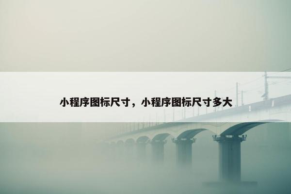 小程序图标尺寸，小程序图标尺寸多大