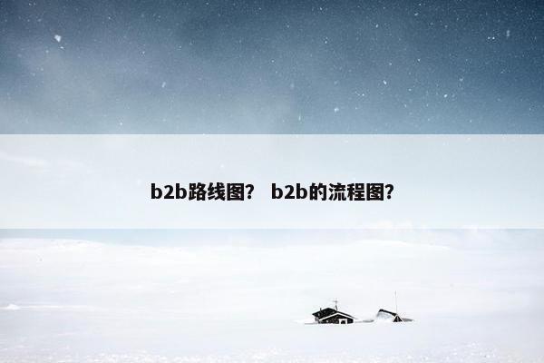 b2b路线图？ b2b的流程图？