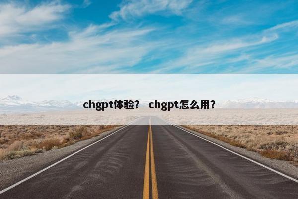 chgpt体验？ chgpt怎么用？