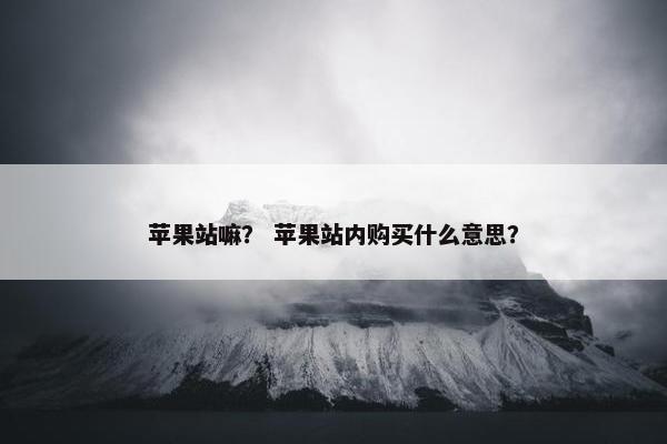 苹果站嘛？ 苹果站内购买什么意思？