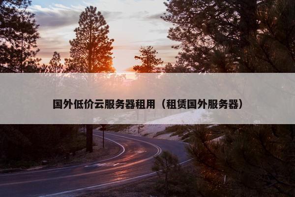国外低价云服务器租用（租赁国外服务器）