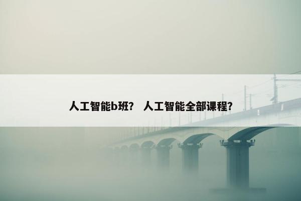 人工智能b班？ 人工智能全部课程？