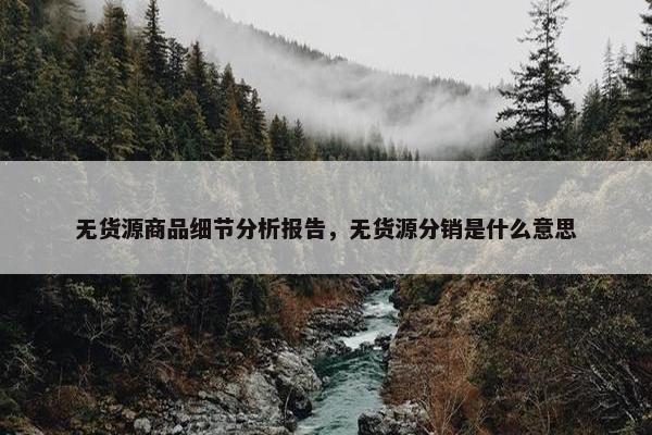 无货源商品细节分析报告，无货源分销是什么意思
