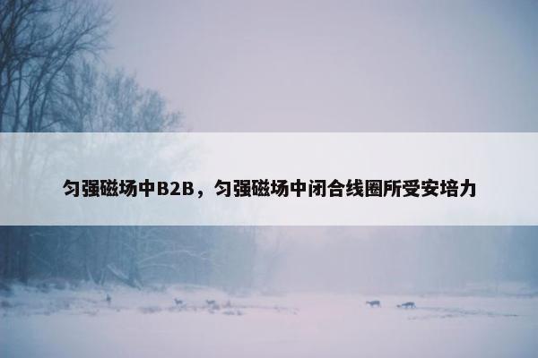 匀强磁场中B2B，匀强磁场中闭合线圈所受安培力