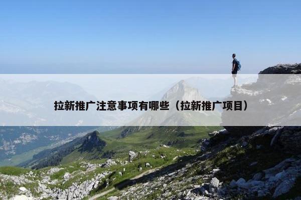拉新推广注意事项有哪些（拉新推广项目）