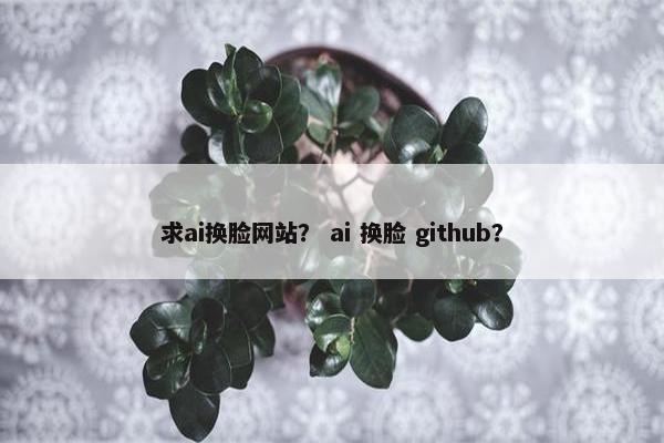 求ai换脸网站？ ai 换脸 github？