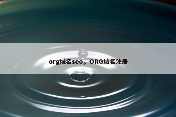 org域名seo，ORG域名注册