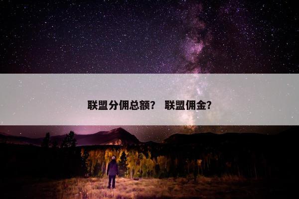 联盟分佣总额？ 联盟佣金？