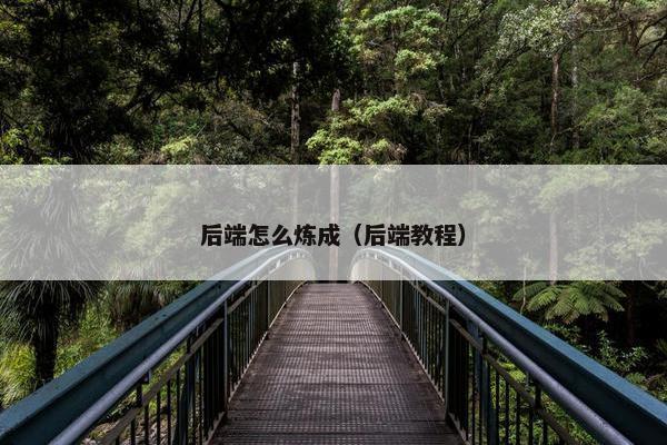后端怎么炼成（后端教程）