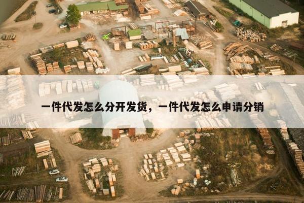 一件代发怎么分开发货，一件代发怎么申请分销