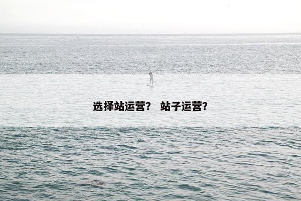 选择站运营？ 站子运营？