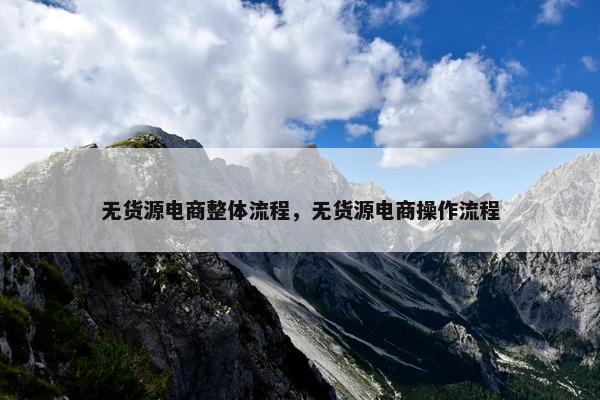 无货源电商整体流程，无货源电商操作流程