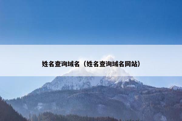 姓名查询域名（姓名查询域名网站）