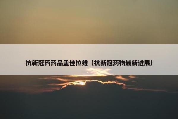 抗新冠药药品孟佳拉维（抗新冠药物最新进展）