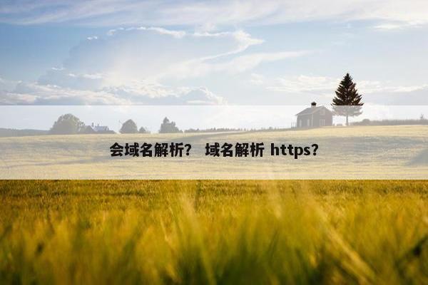 会域名解析？ 域名解析 https？